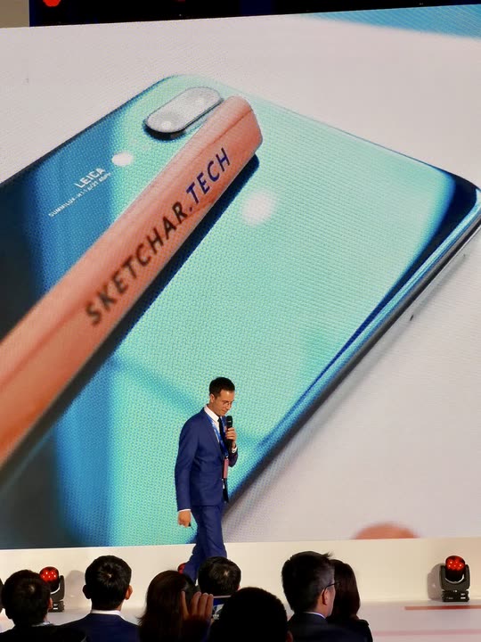 On stage with Huawei, 2018