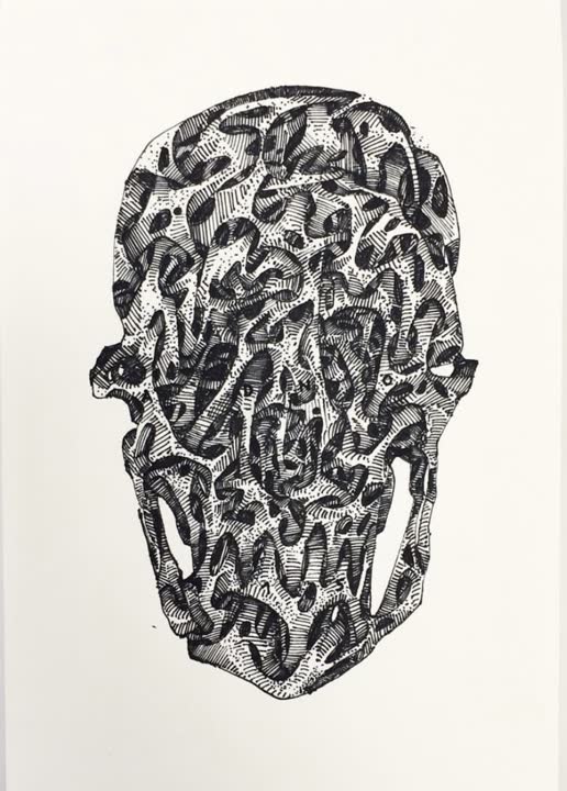 Skull, ink on paper, 2015